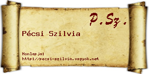 Pécsi Szilvia névjegykártya