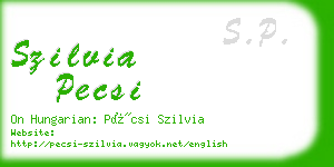 szilvia pecsi business card